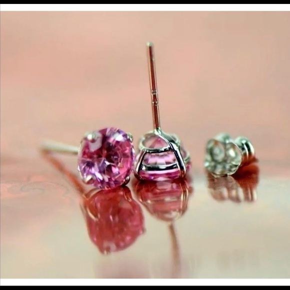 14k Solid White/Yellow Gold 5mm  Stud Earrings - Picture 9 of 9